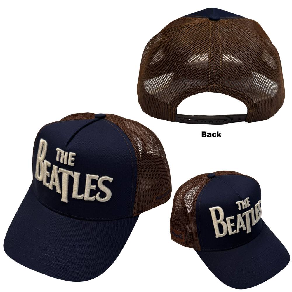 The Beatles - Drop T Logo & Apple Trucker cap - Dark blue/Brown